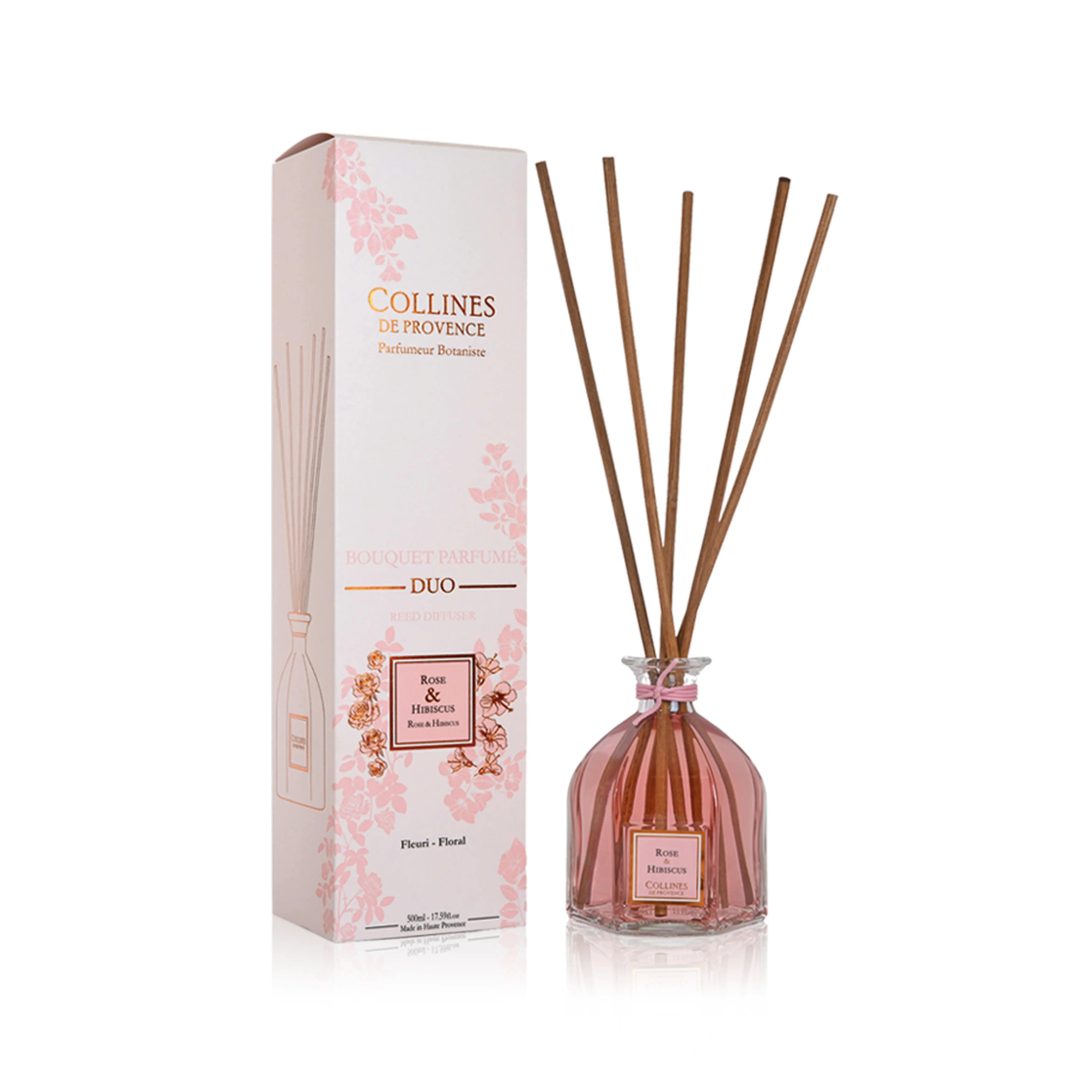 Reed Diffuser Two Fragrances - Rose & Hibiscus