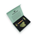 Gua Sha and Roller - Green Jade and Bamboo