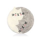 Wool trivet - Yin Yang Cats