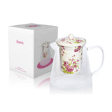 Teiera in vetro borosilicato - Roseto